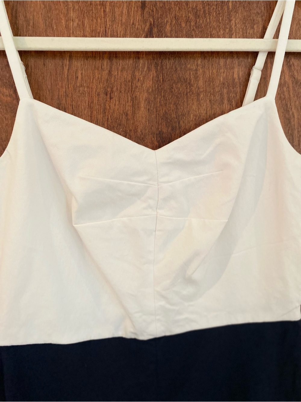 Banana Republic Colorblock Sheath Dress Ivory Blue Size 4 Sweetheart Neck Pencil - Picture 4 of 8
